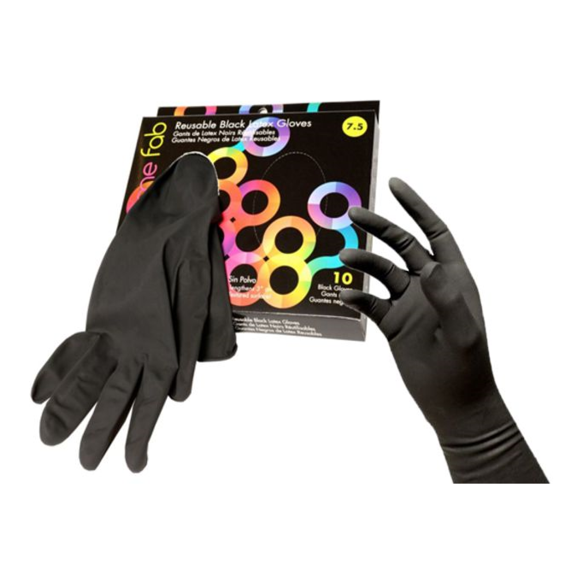 Black Latex Gloves 10Pcs