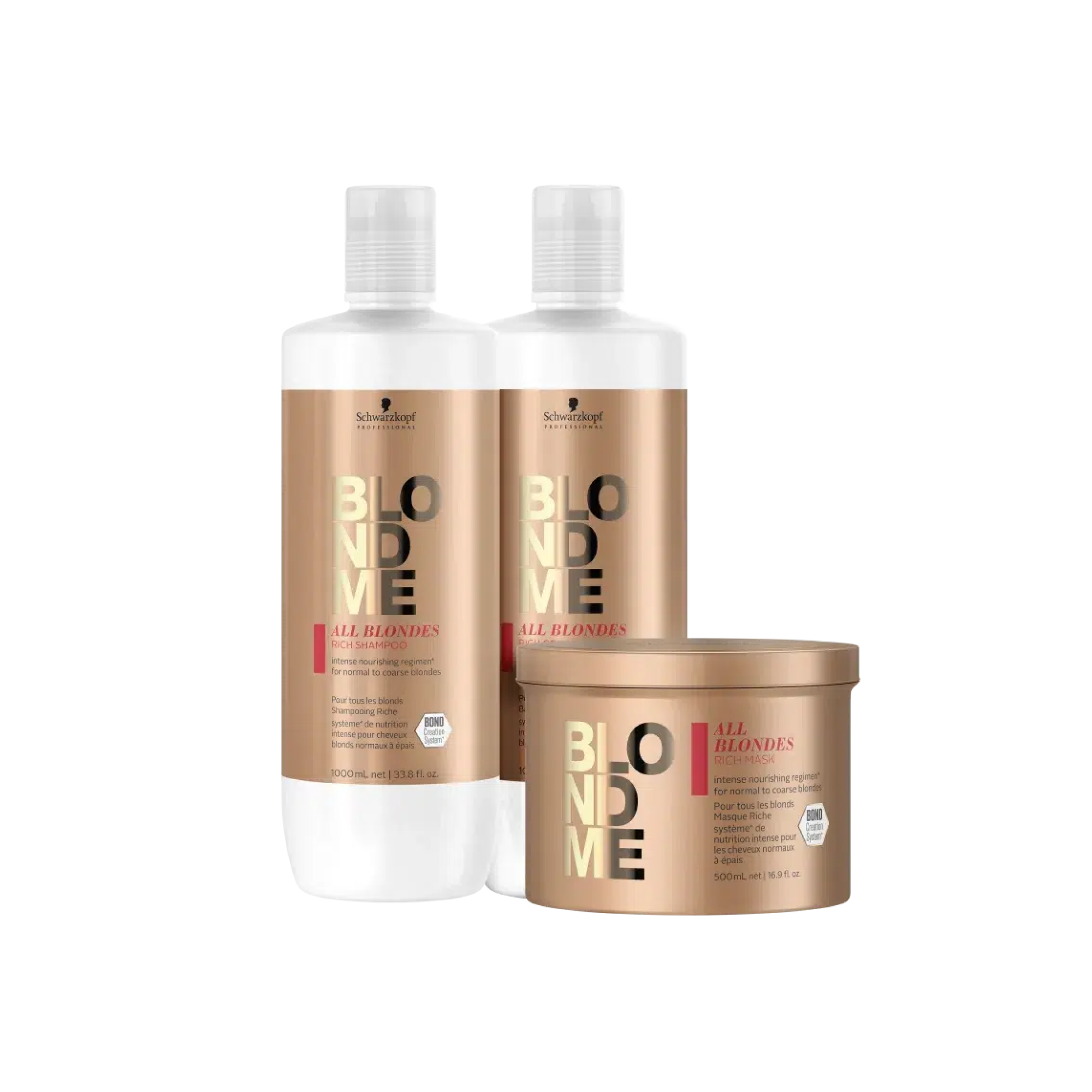 Kit enrichi BlondMe pour tous les blonds Trio professionnel 