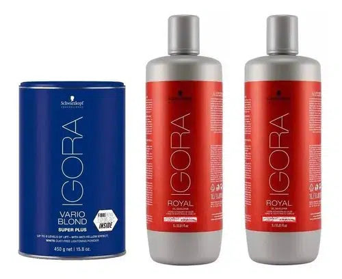 Schwarzkopf Igora Vario Blond Super Plus Bleach + 2 Igora Developer of your choice(10,20,30,40 Volume)