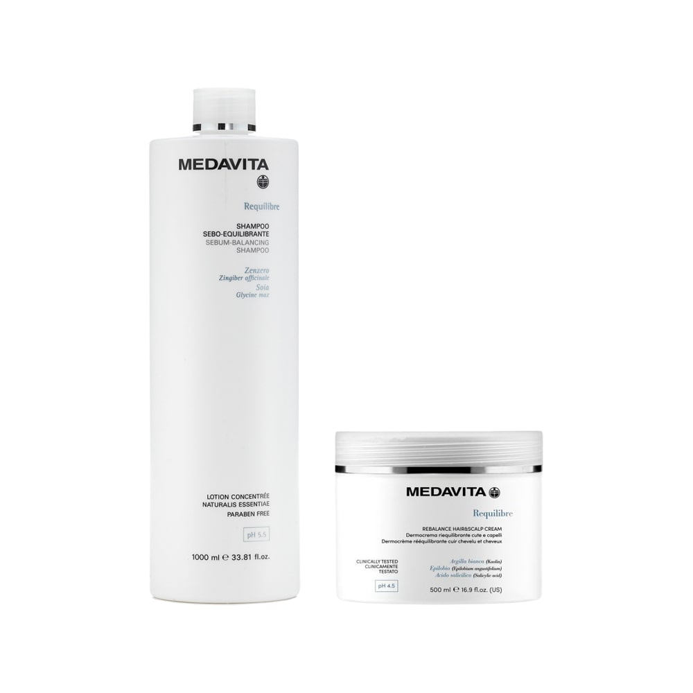 Duo rebalancing shampoo and concentrated dermocream lotion