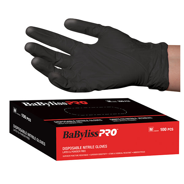 Gants jetables en nitrile noir/100 par boîte