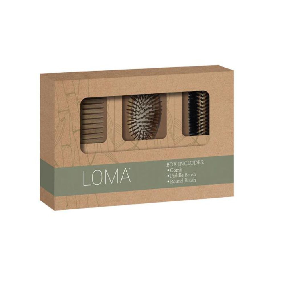 Coffret à outils en bambou Loma Brushes, lot de 3